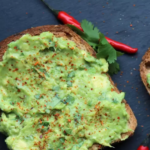 Toast topped with mashed avocado