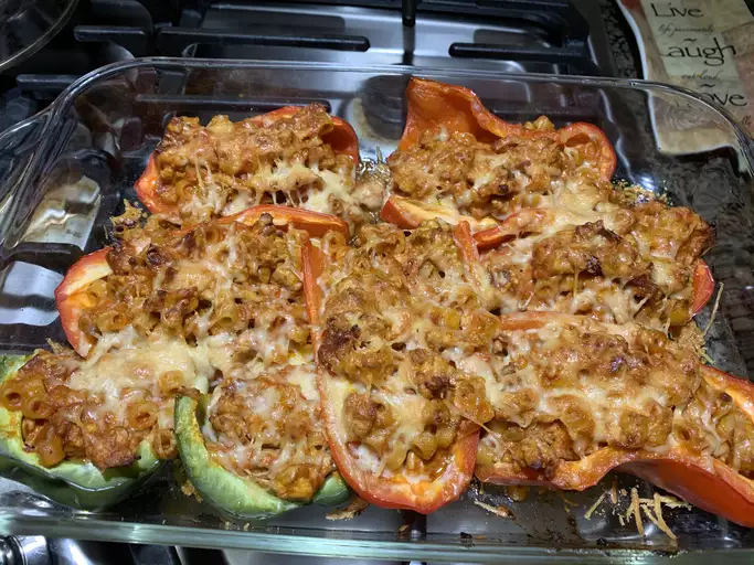 Bell peppers stuffed with a savory filling
